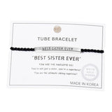 Gold Dipped BEST SISTER Pointed Rope Pull Tie Bracelet