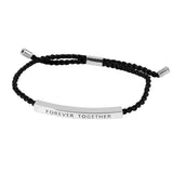 Gold Dipped FOREVER TOGETHER Pointed Rope Pull Tie Bracelet