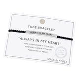 Gold Dipped ALWYAS IN MY HEART Rope Pull Tie Bracelet