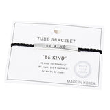 Gold Dipped BE KIND Message Bar Pointed Rope Bracelet