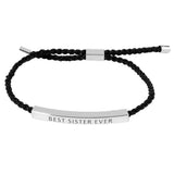 Gold Dipped BEST SISTER Pointed Rope Pull Tie Bracelet