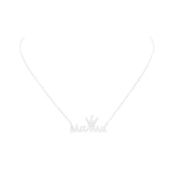 Gold Dipped CZ Crown MAMA Message Pendant Necklace