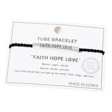 Gold Dipped FAITH HOPE LOVE Rope Cinch Pull Tie Bracelet