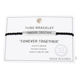 Gold Dipped FOREVER TOGETHER Pointed Rope Pull Tie Bracelet