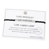 Gold Dipped LIVE LAUGH LOVE Message Rope Pull Tie Bracelet