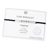 Gold Dipped MAMA Message Bar Pointed Rope Pull Tie Bracelet