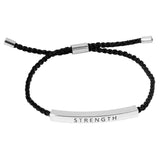 Gold Dipped STRENGTH Message Pointed Rope Pull Tie Bracelet