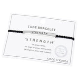 Gold Dipped STRENGTH Message Pointed Rope Pull Tie Bracelet
