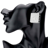 Greek Pattern Detailed Rhinestone Embellished Square Earring