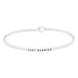 Just Married Thin Metal Hook Bracelet