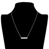 Mama Message Metal Rectangle Pendant Necklace