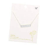 Mama Message Metal Rectangle Pendant Necklace