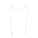 Metal Bar Dangle Tip Layered Necklace