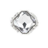 Metal Twig Detailed Stone Stretch Ring
