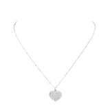 Pave heart pendant necklace