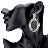Rectangle Stone Embellished Oven Oval Earrings