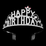 Rhinestone Paved HAPPY BIRTHDAY Message Princess Tiara
