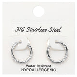 SECRET BOX Stainless Steel Huggie Hoop Earrings