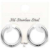 SECRET BOX Stainless Steel Round Classic Hoop Earrings