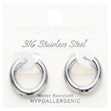 SECRET BOX_Stainless Steel Round Classic Hoop Earrings