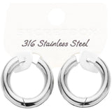 SECRET BOX Stainless Steel Round Classic Hoop Earrings
