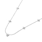 SECRET BOX Stainless Steel Stone Starburst Station Necklace