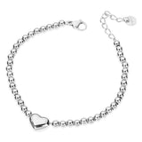 SECRET BOX_Stainless Steel Heart Pointed Ball Beaded Bracelet
