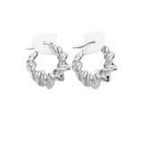 Stainless Steel Spiral Hoop Pin Catch Earrings