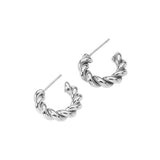 Stainless Steel Twisted Mini Hoop Earrings