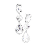 Triple Crystal Rhinestone Evening Earrings
