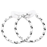 Twisted Stainless Steel Hoop Pin Catch Earrings