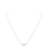White Gold Dipped Cubic Zirconia Wings Pendant Necklace