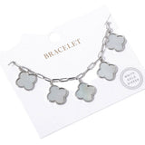 Gold Dipped Quatrefoil Charm Station Bracelet