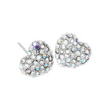 Crystal Pave Heart Stud Earrings