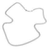 6 Diamond Cut Stainless Steel 18 Inch 4mm Cuban Chain Necklace
