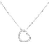 Women's Metal Open Heart Pendant Necklace Valentine's Day