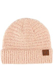 C.C Solid Boucle Yarn Beanie Hat with Cuff