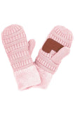 C.C Solid Color Knitted Mitten Gloves