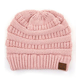 C.C CRISS CROSS PONYTAIL KNIT BEANIE