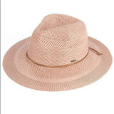 C.C Multi Pattern Suede String Band Panama Hat