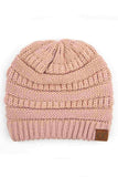 C.C Women's Ribbed Knit Solid Color Beanie