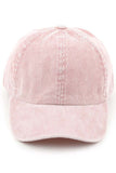 C.C Women's Stonewashed Corduroy Criss Cross Ponytail Cap