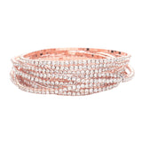 Women's 12Pcs Stackable Rhinestone Stretch Evening Bracelets