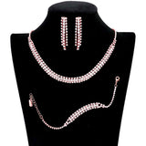 3PCS Rhinestone Necklace Jewelry Set