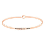 Basketball Mom Brass Thin Metal Hook Bracelet