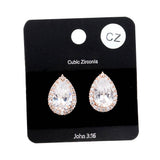 Cubic Zirconia Teardrop Crystal Rhinestone Stud Earrings