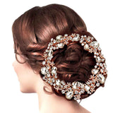 Floral Pave Glass Crystal Hair Comb