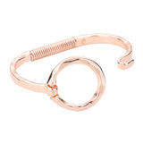 Women's Hammered Open Metal Circle Hook Bracelet