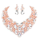 Marquise Stone Cluster Accented Evening Necklace