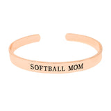 Softball Mom Gold Dipped Metal Cuff Bracelet